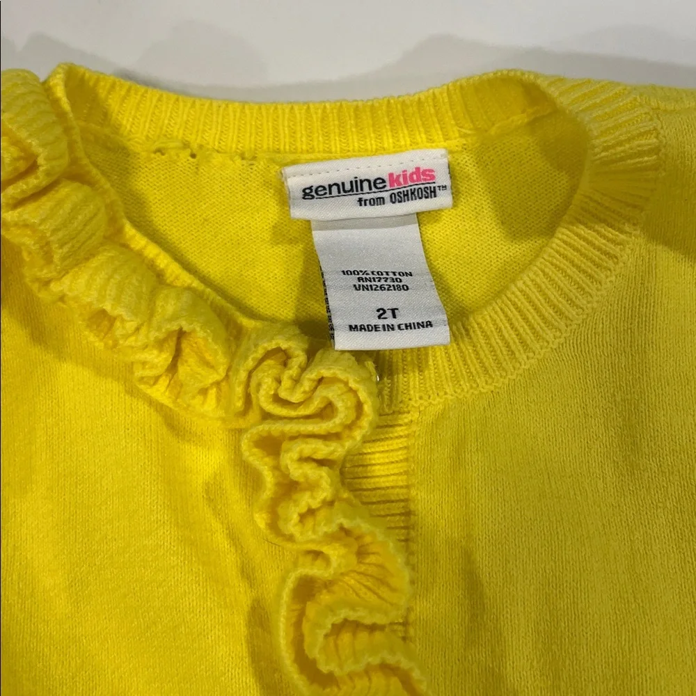 OshKosh B'gosh - Sunny‎ Yellow Ruffle Cardigan, 2T